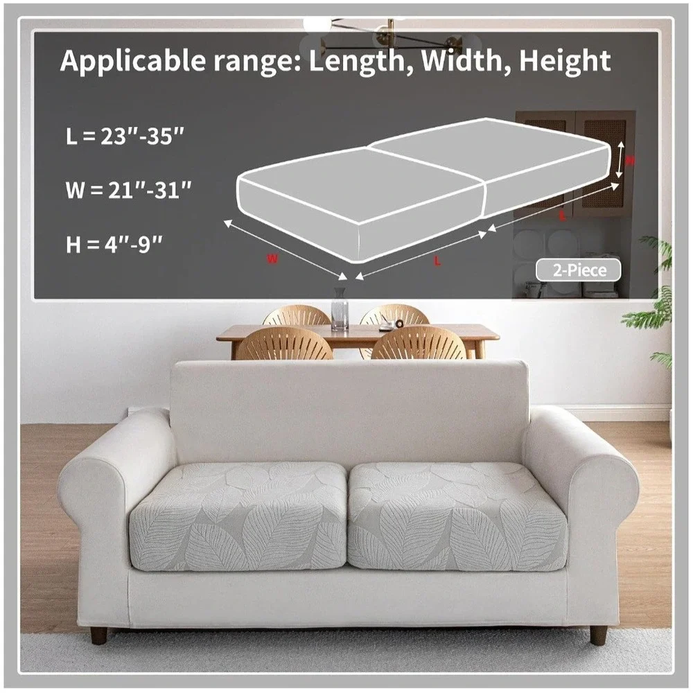 Sectional Couch Cushion Covers Furniture Protector Light Gray